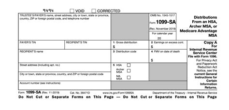 hsa distribution box 3 code 1|1099 sa where to find.